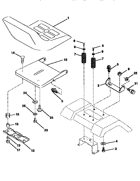 Craftsman 917258551 seat assembly diagram