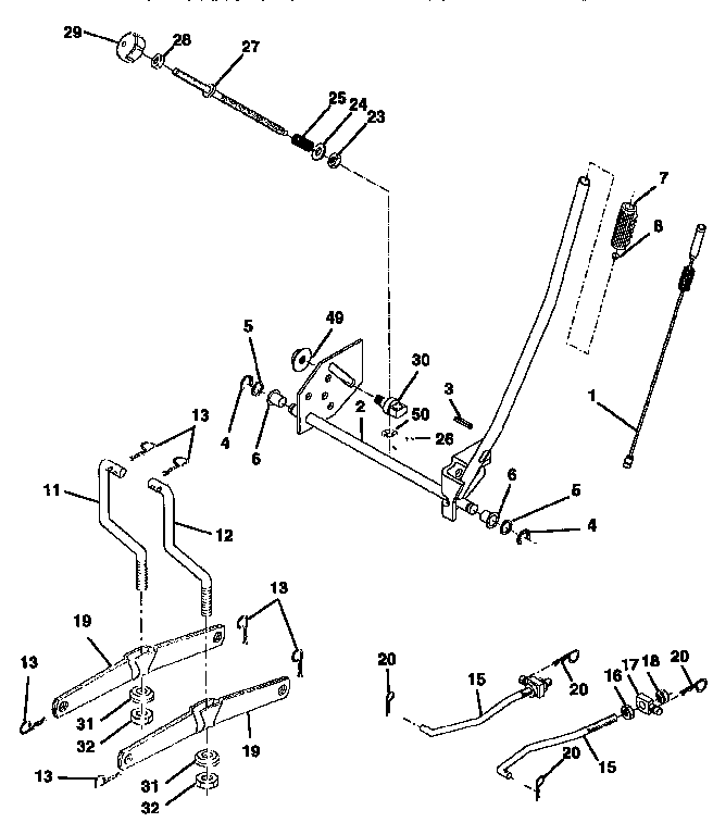 Craftsman 917258551 mower lift diagram