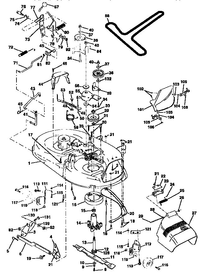 Craftsman 917258551 mower deck diagram