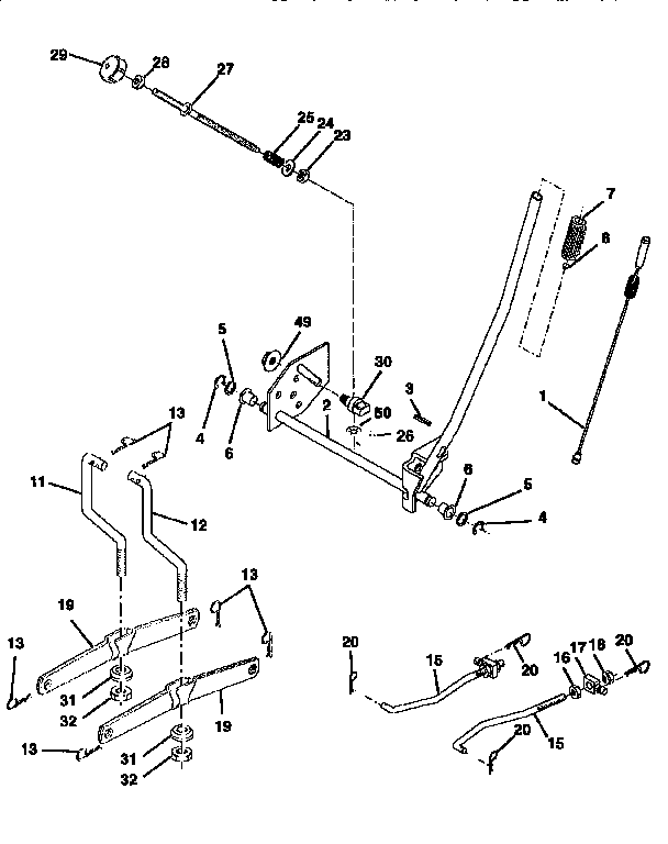 Craftsman 917259160 mower lift diagram