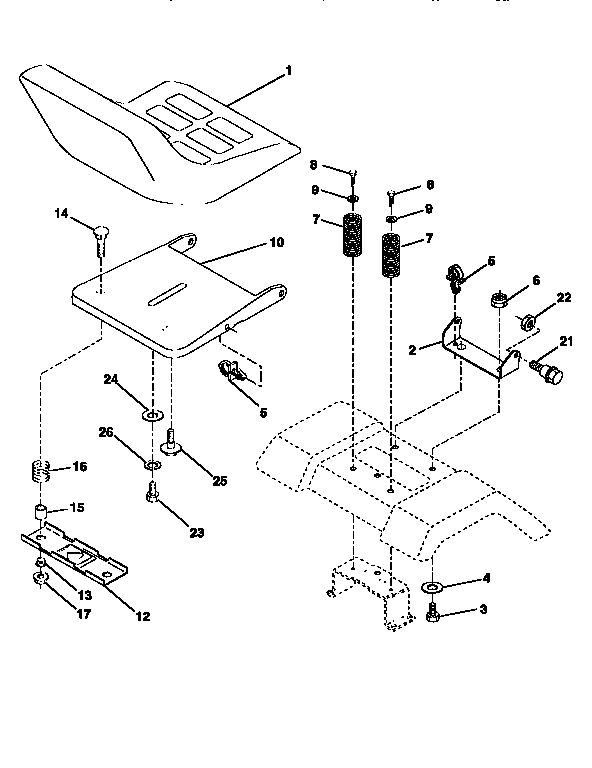Craftsman 917259160 seat assembly diagram