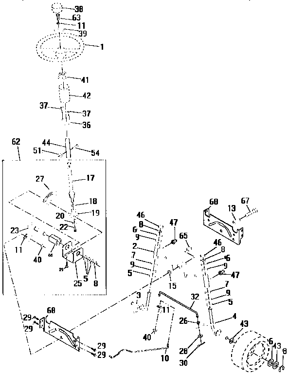 Craftsman 917259540 steering assembly diagram