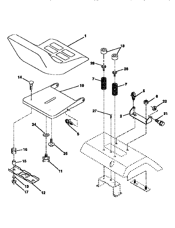 Craftsman 917259590 seat assembly diagram