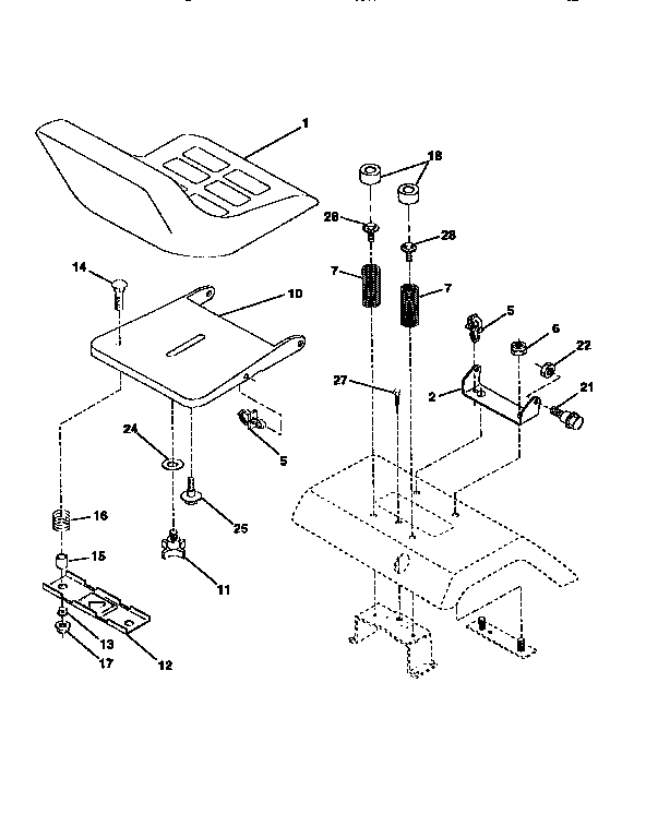 Craftsman 917259580 seat assembly diagram