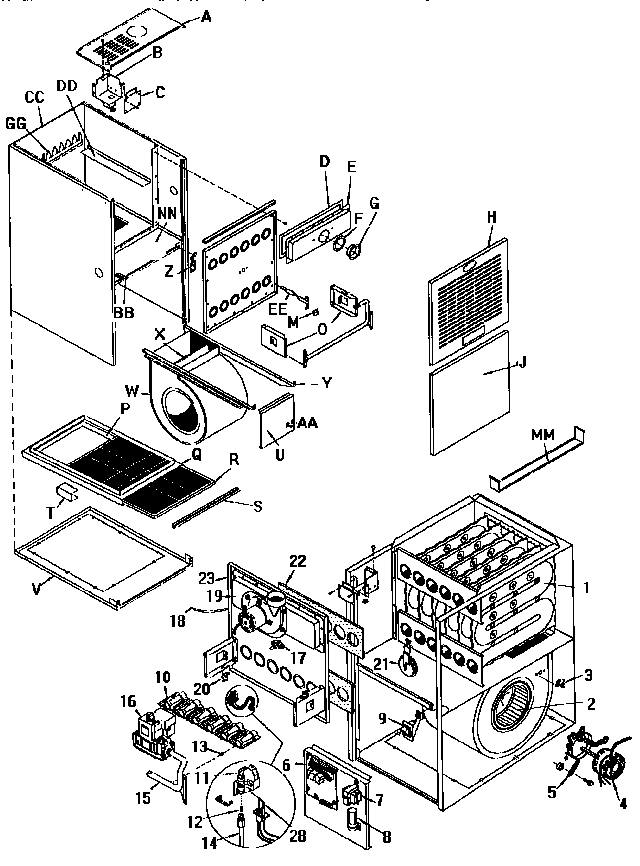 ICP GNJ125N20D1 unit parts diagram