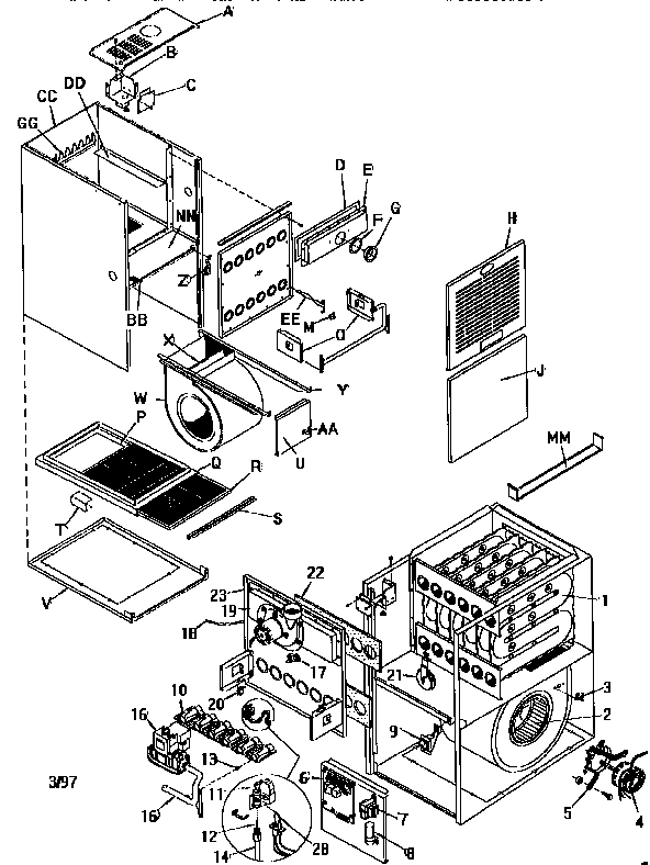 ICP GNJ100N20D1 unit parts diagram