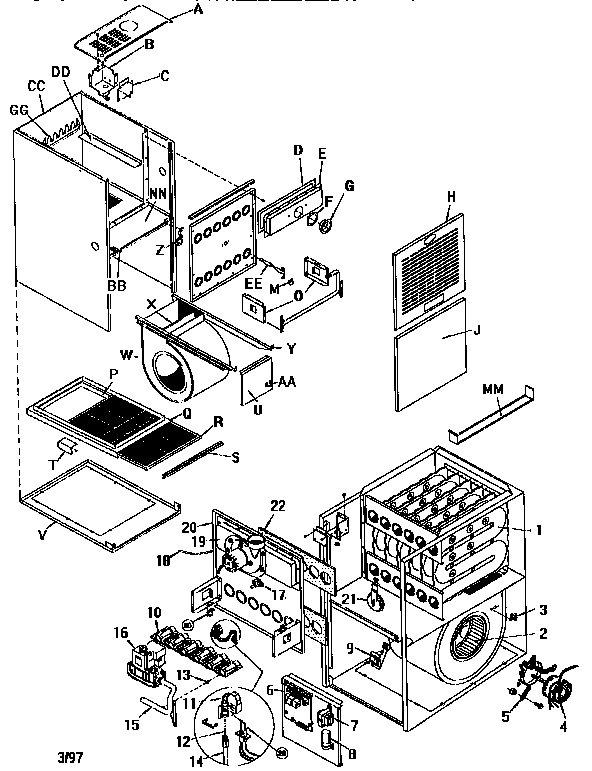 ICP GNJ075N16D1 unit parts diagram