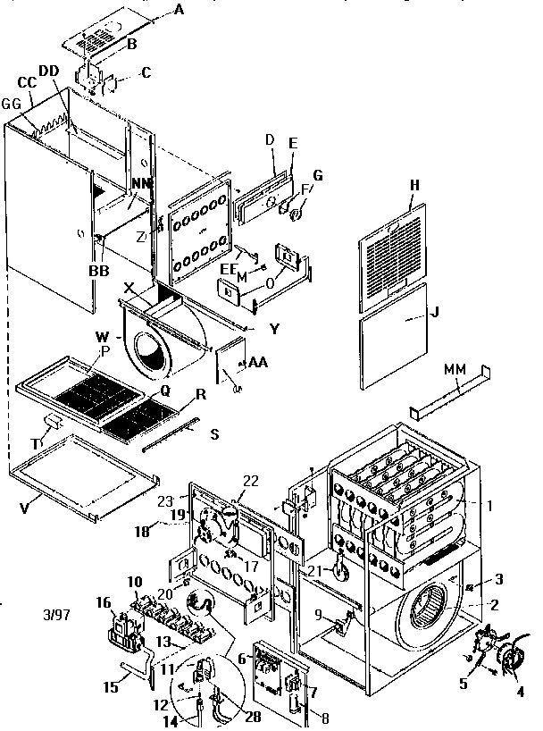 ICP NTC5100BJE1 unit parts diagram