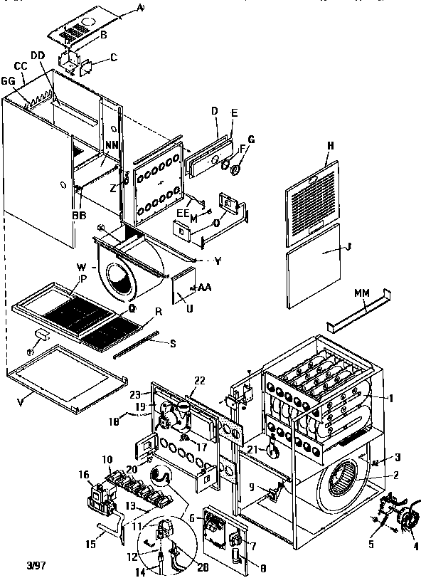 ICP NTN5075BFC1 unit parts diagram