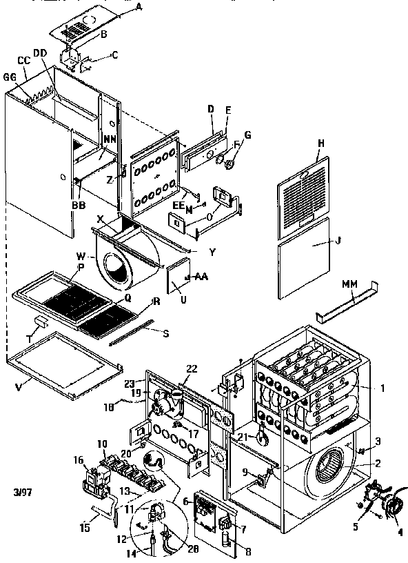 ICP NTN5100BHC1 unit parts diagram