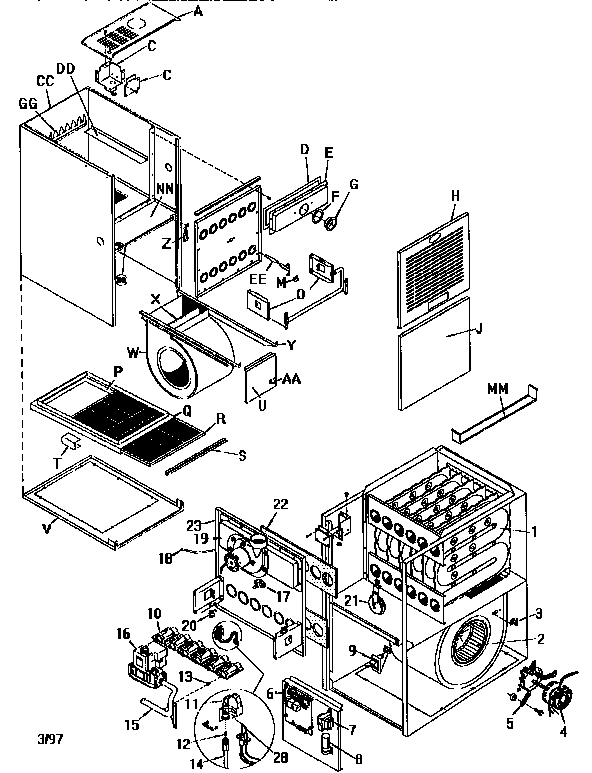ICP NTN5100BKC1 unit parts diagram