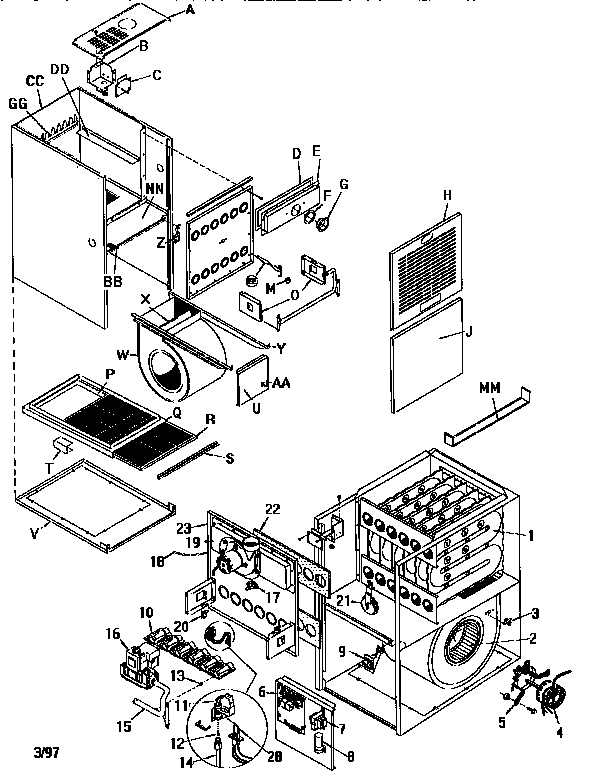 ICP GNJ125M20C1 unit parts diagram