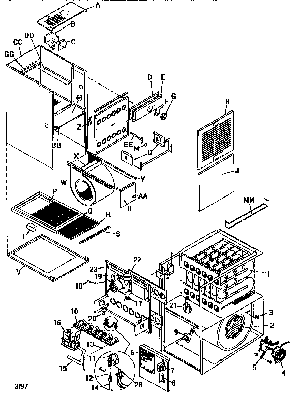 ICP GNJ075M16C1 unit parts diagram