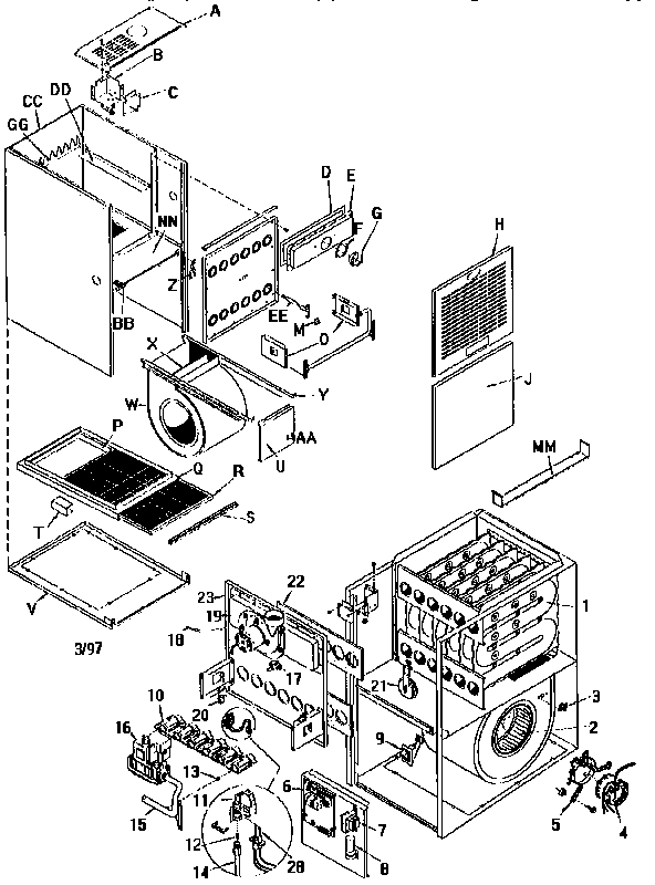 ICP NTC5075BHE1 unit parts diagram