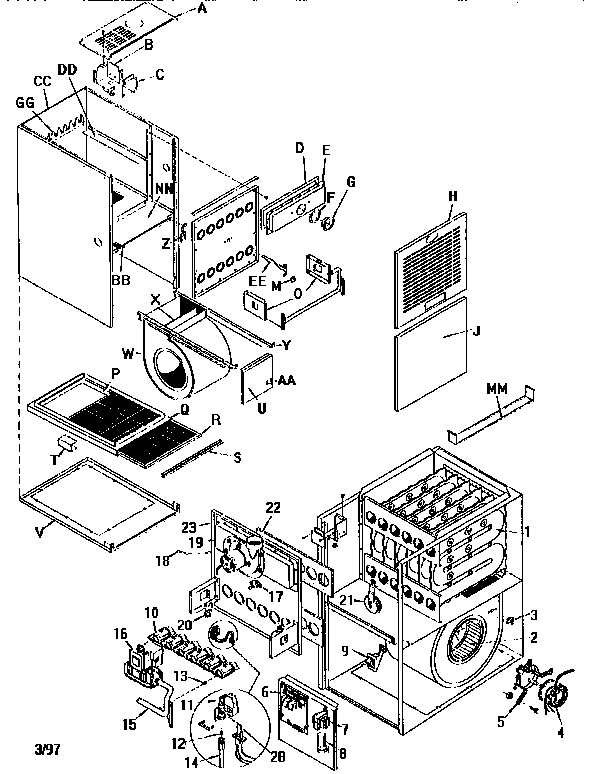 ICP NTC5075BFE1 unit parts diagram