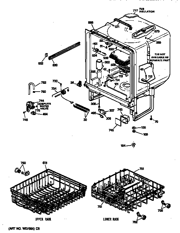 GE GSD720X-71BA body parts diagram