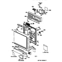 GE GSD725X-71WW escutcheon & door assembly diagram