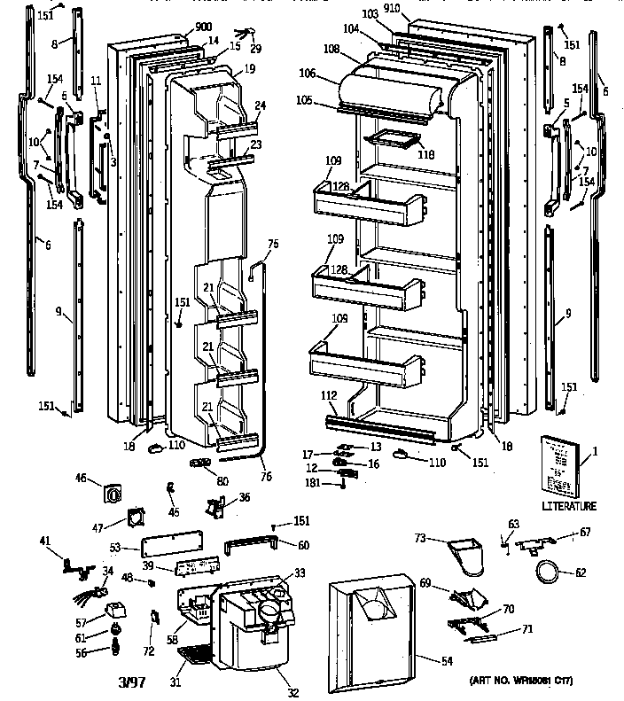 GE TFX20JRXDAA doors diagram