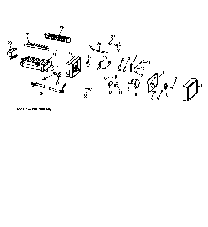 GE TFX20JRXDAA icemaker wr30x0318 diagram