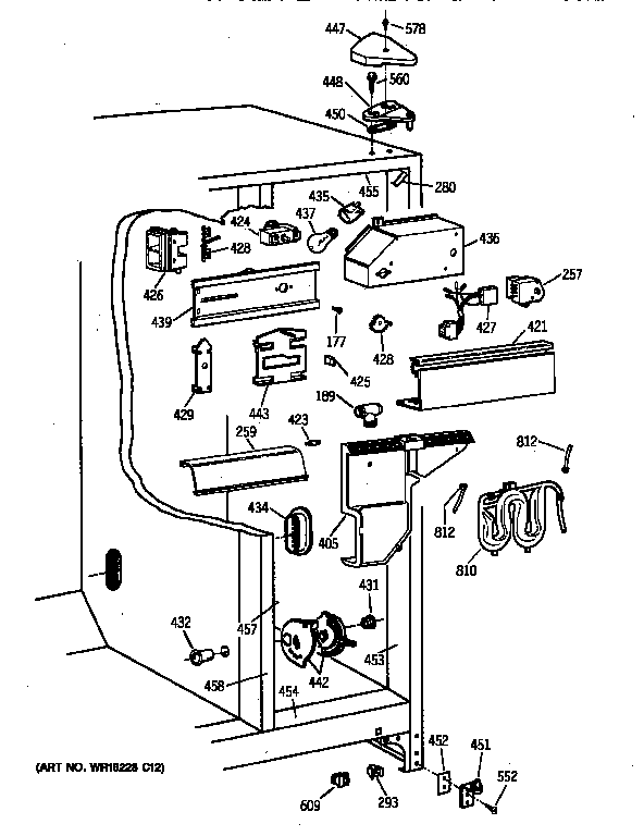 GE TFX22PRXDAA fresh food section diagram
