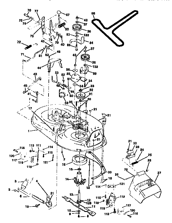 Western Auto AYP9149A79 mower deck diagram