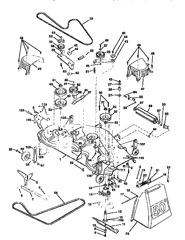 Western Auto AYP8209A79 mower deck diagram
