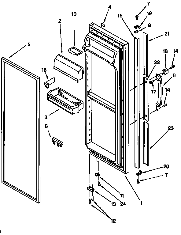 Kenmore 1069557985 refrigerator door diagram