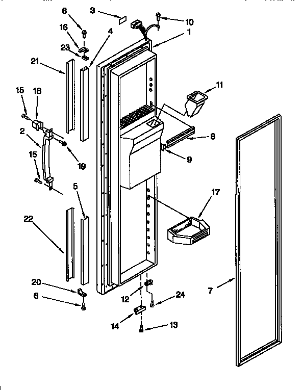 Kenmore 1069557985 freezer door diagram