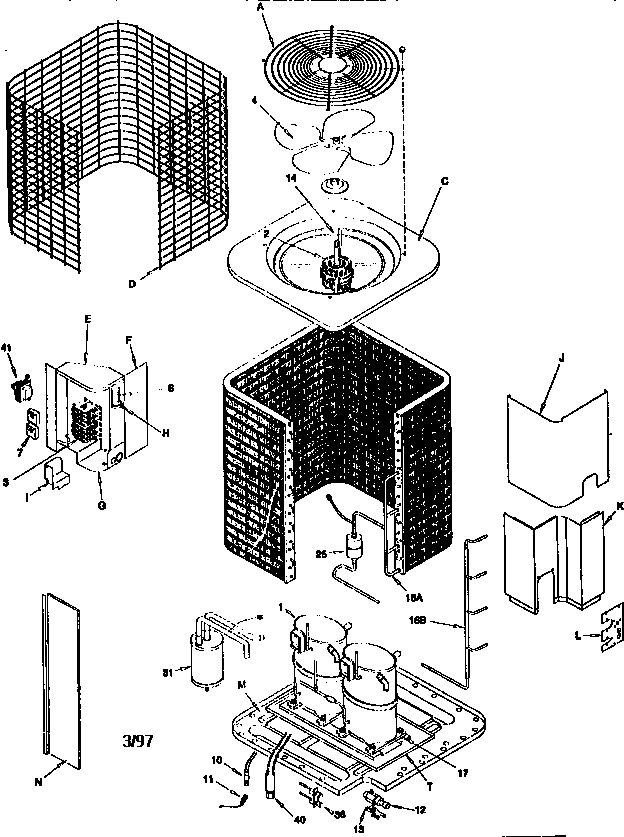 ICP CBA120FA2 functional replacement parts diagram