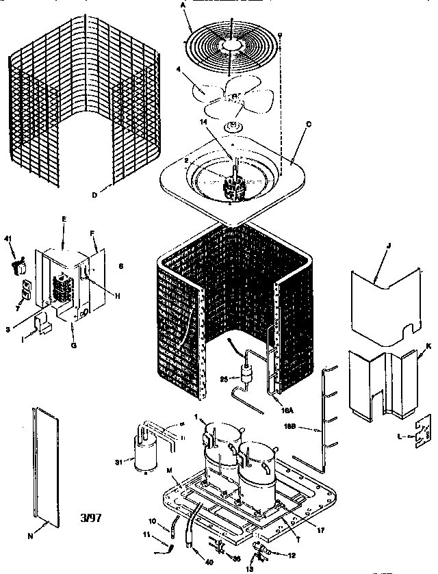 ICP CA5090VLA2 functional replacement parts diagram