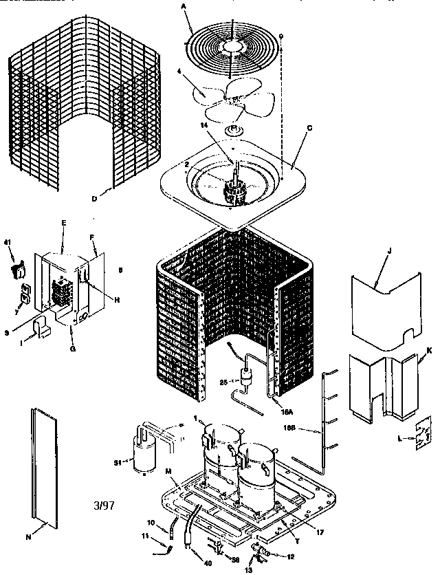 ICP CA5120VLA2 functional replacement parts diagram