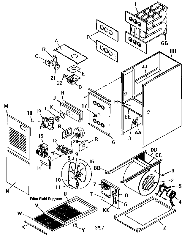 ICP NUG3075AFC1 unit parts diagram
