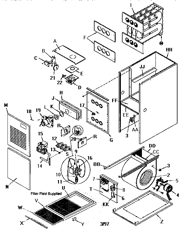 ICP NUG3125AKC1 unit parts diagram