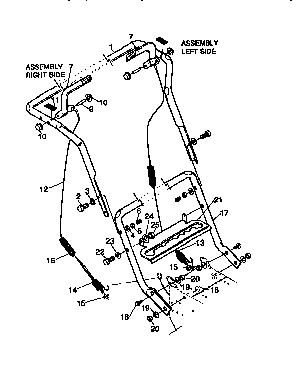 Craftsman 536886110 handle assembly diagram