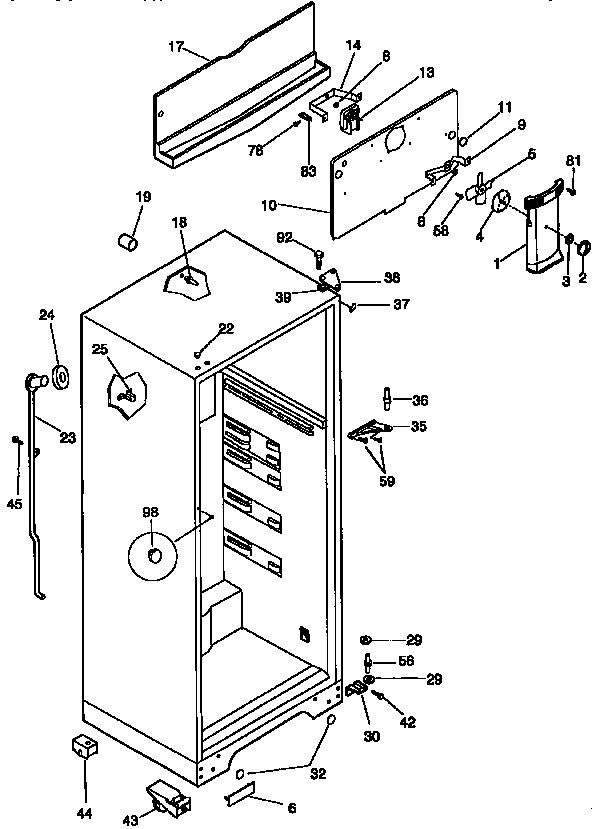 Kenmore 2539363001 cabinet parts diagram