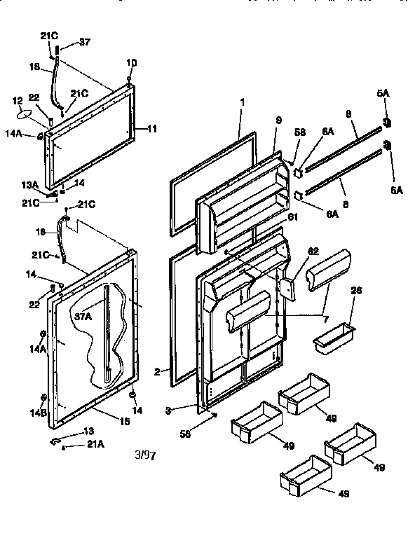 Frigidaire FRT21TNCD5 door diagram