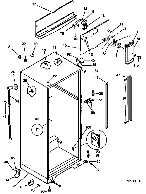Frigidaire FRT21NNCD4 cabinet diagram