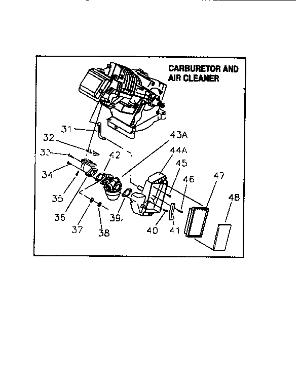 Craftsman 580762600 carburetor and air cleaner diagram