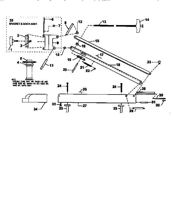 Motorguide GF3600 complete mount assembly diagram