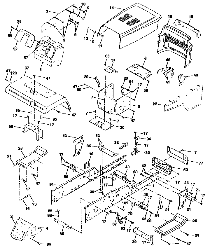 Craftsman 917258980 chassis and enclosures diagram