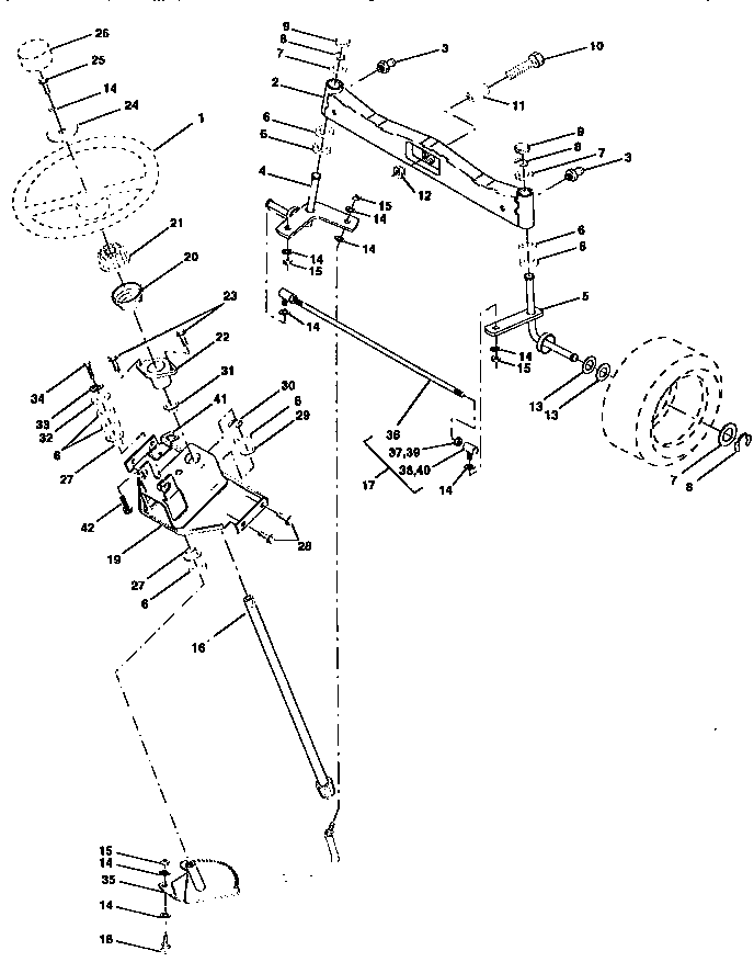Craftsman 917258980 steering assembly diagram