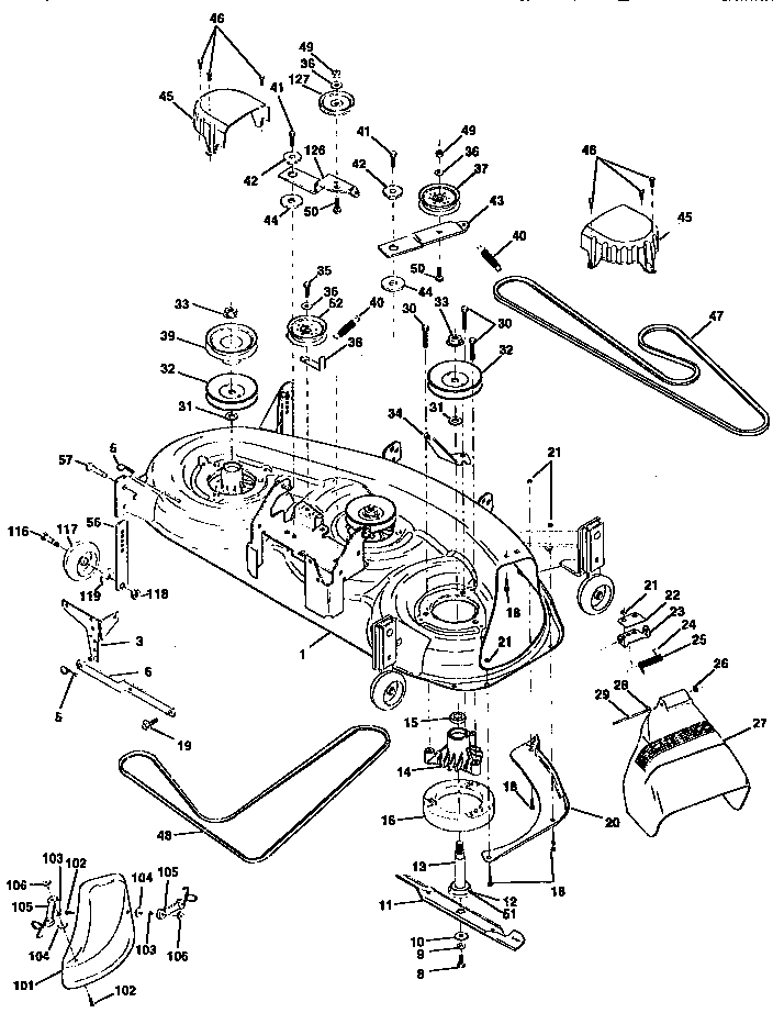 Craftsman 917258980 mower deck diagram