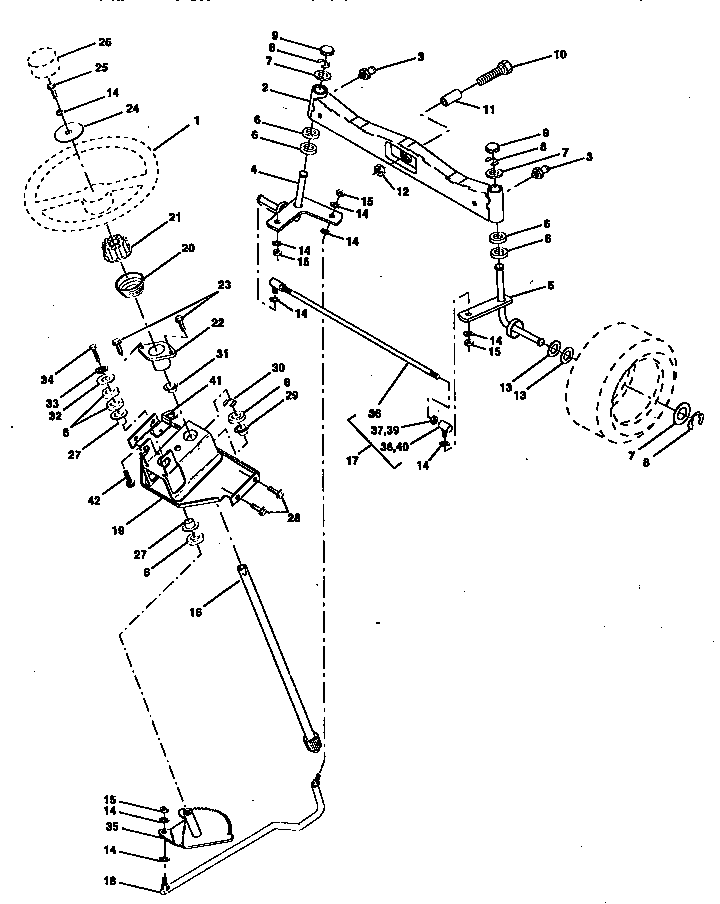 Craftsman 917258970 steering assembly diagram