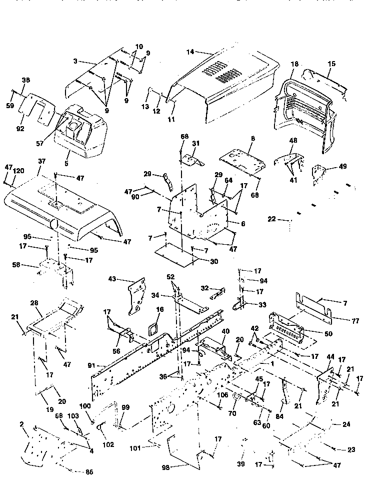 Craftsman 917258990 chassis and enclosures diagram