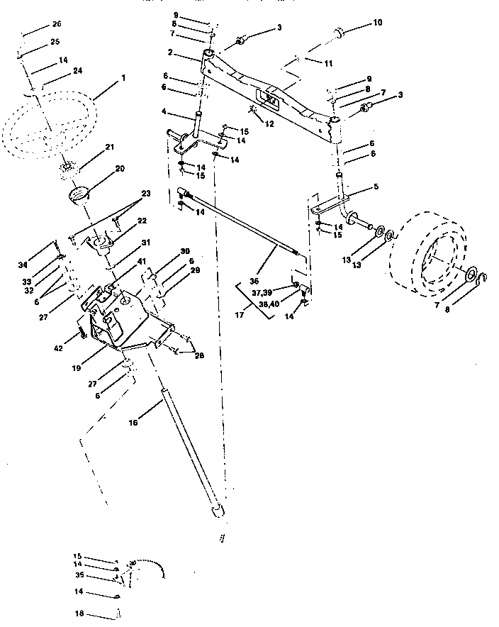 Craftsman 917258990 steering assembly diagram
