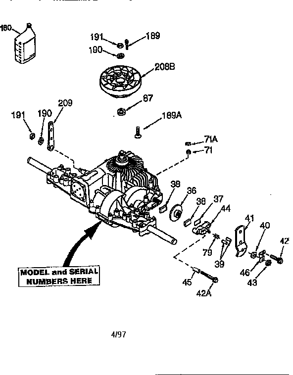 Husqvarna YTH180 transaxle 205-026b (71/143) diagram