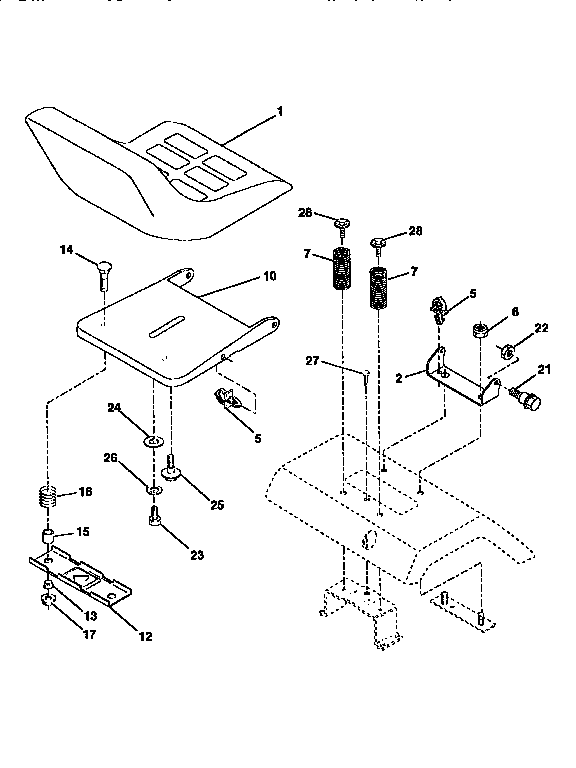 Western Auto AYP9167A79 seat assembly diagram
