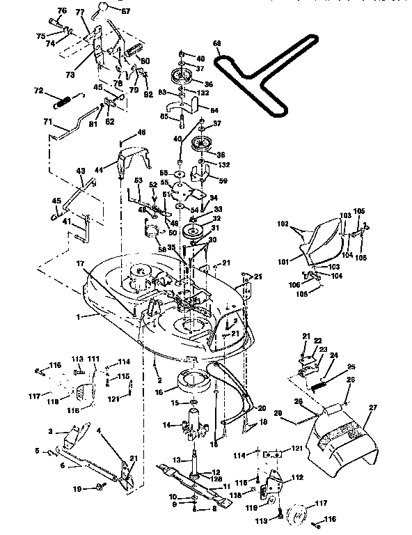 Western Auto AYP9167A79 mower deck diagram