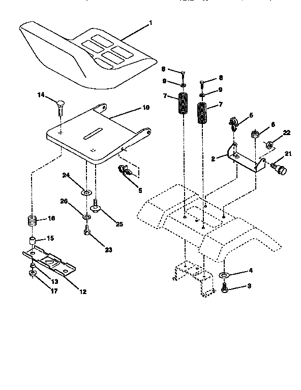 Western Auto AYP9182A79 seat assembly diagram