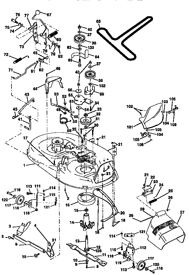 Western Auto AYP9182A79 mower deck diagram